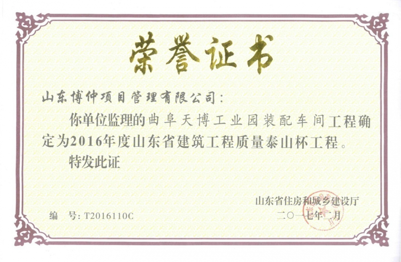 2017年山东省泰山杯